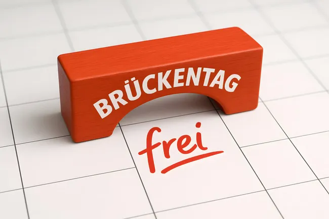 Holzsymbol für einen arbeitsfreien Tag