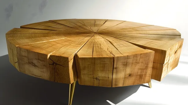 Holztisch mit Jahresringen: Naturschönes Möbeldesign