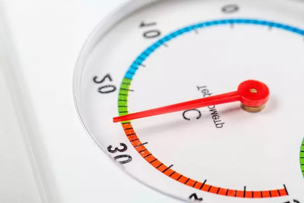 Home thermometer on white background (Flip 2019)