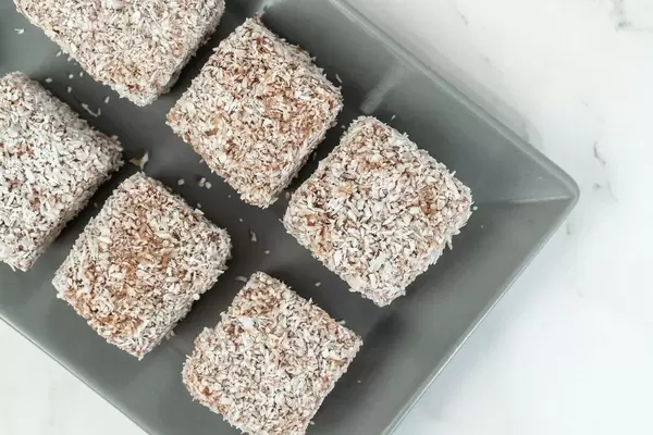 Homemade coconut cookies on the square plate (Flip 2019)