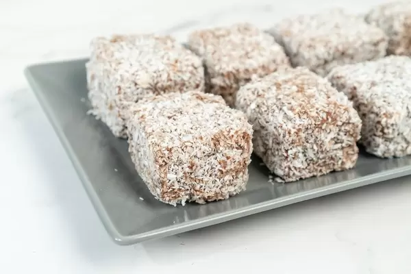 Homemade coconut cookies served on the plate