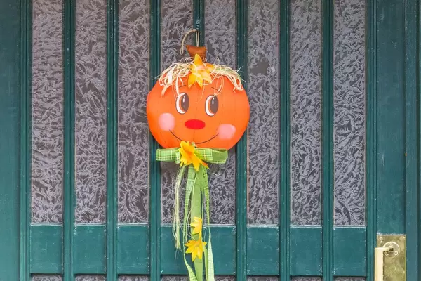 Homemade Halloween-themed decoration