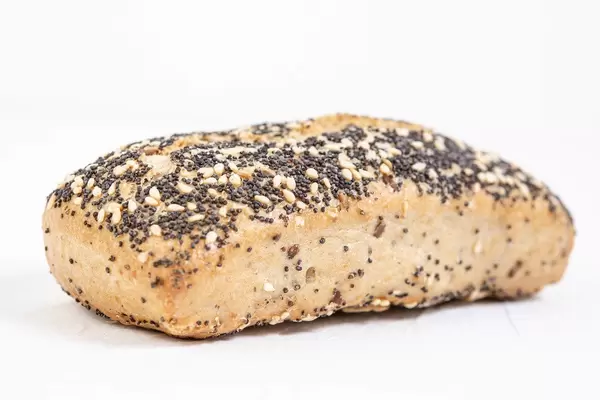 Homemade Pastry with Sesame and Poppy Seed on the white background