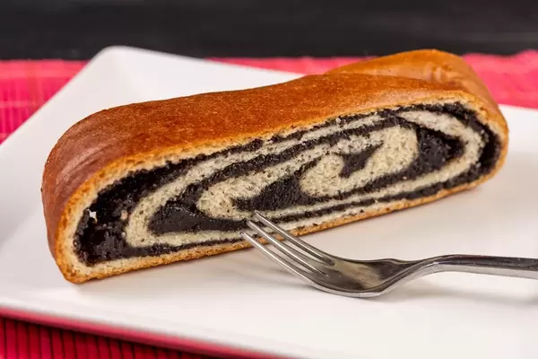 Homemade Roll with Poppy seed on the plate