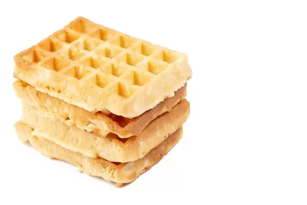 Homemade Waffles isolated on white background (Flip 2019)