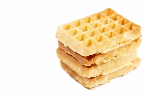 Homemade Waffles isolated on white background