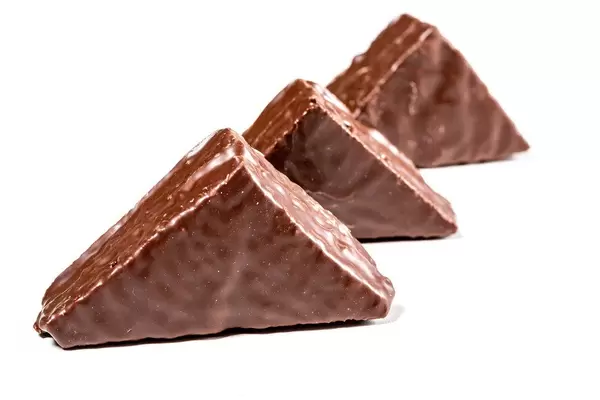 Honey chocolate cakes on a white background