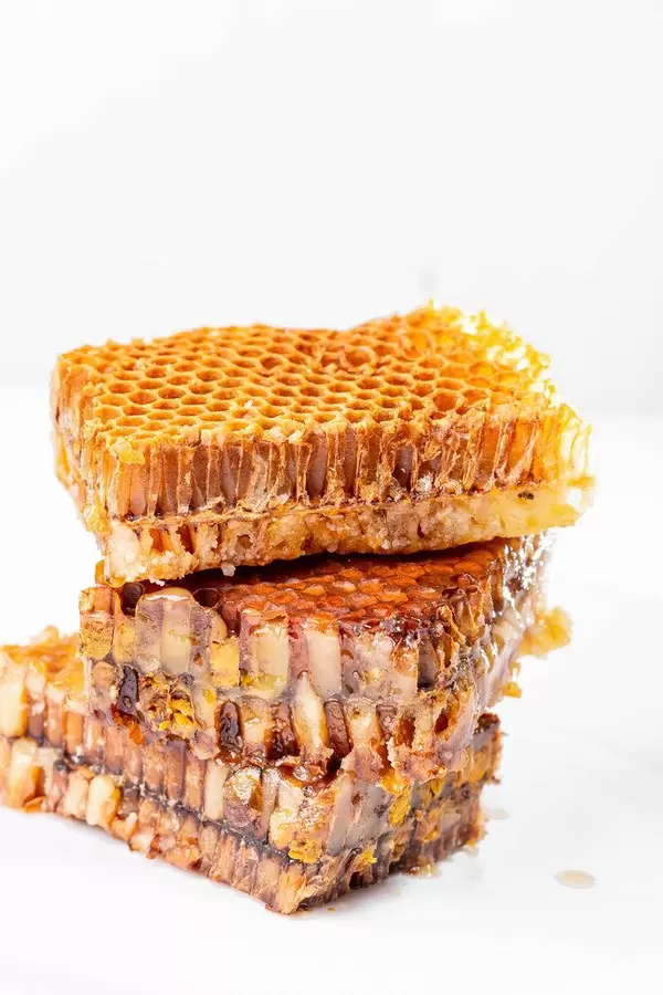 Honeycomb on white background