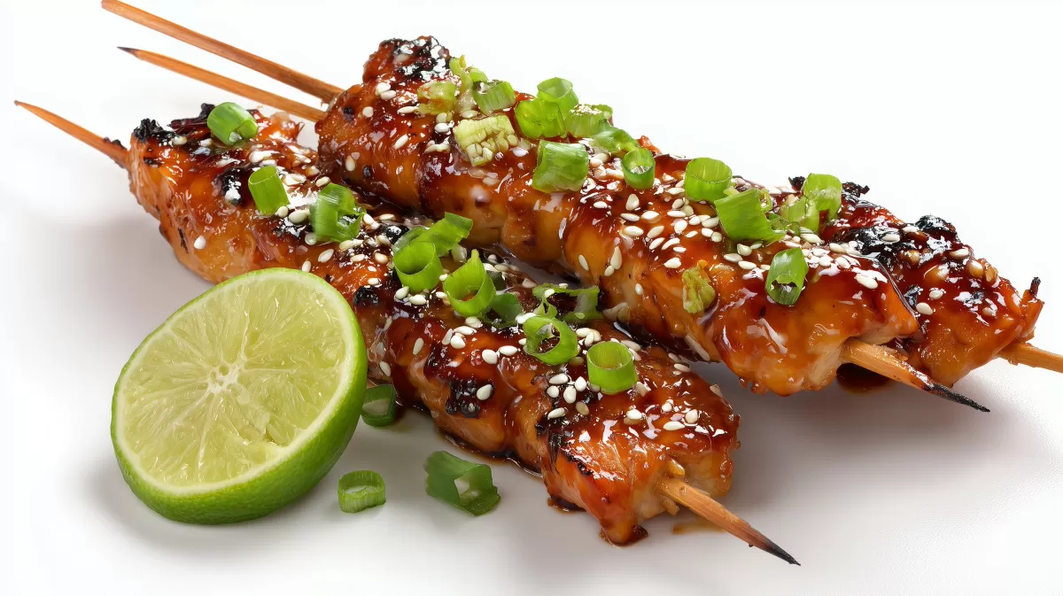 Honig Soja Hühnchenspiee mit Limette und Sesam