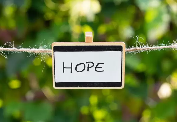 Hope written on a plate