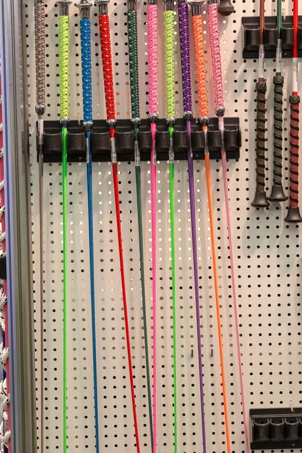 Horse whips of different colors