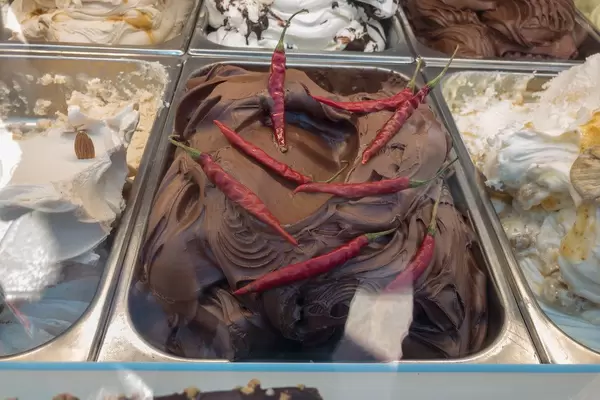 Hot chocolate chilli ice cream