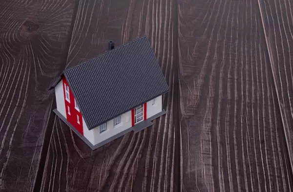 House on a wooden table