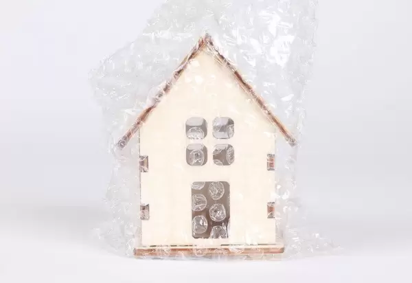 House packed in bubble wrap