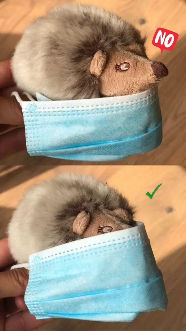 How to wear the face mask correctly: both mouth and nose must be covered. Covid-19 Dos and Don'ts