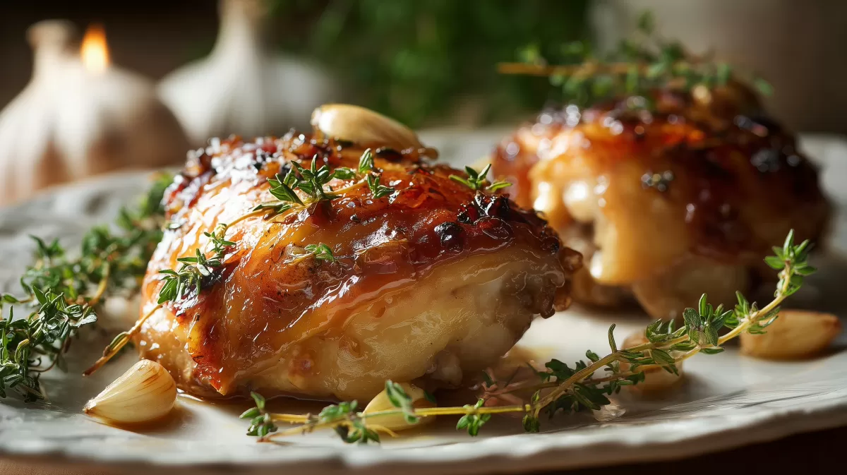 Hühnchenschenkel superzart aus dem Backofen mit Thymian