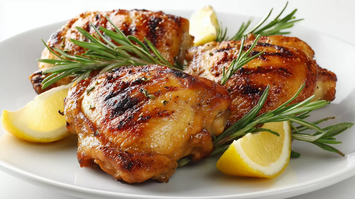 Hühnchenschenkel vom Grill food mit Rosmarin