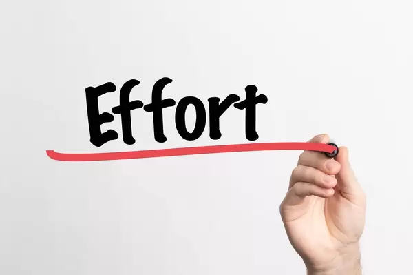 Human hand writing Effort on whiteboard