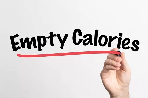 Human hand writing Empty Calories on whiteboard