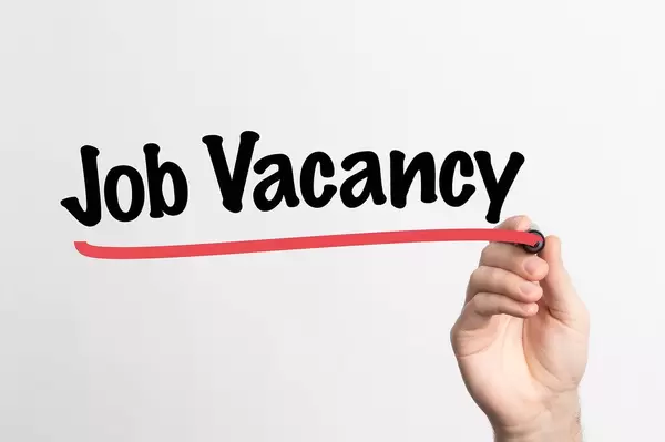 Human hand writing Job Vacancy on whiteboard