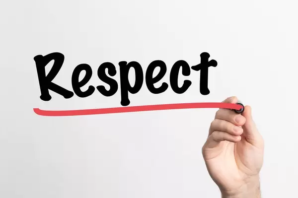 Human hand writing Respect on whiteboard