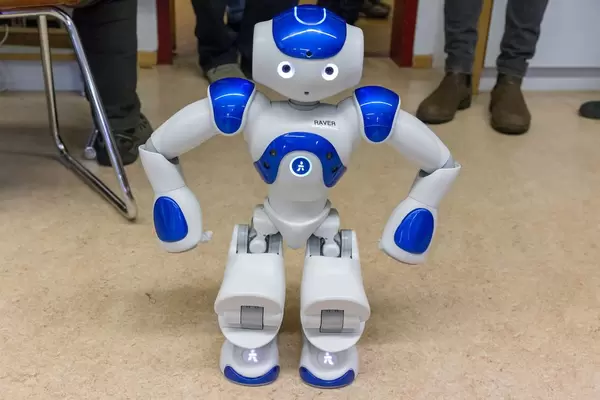 Human like robot with the name raver at the digital education day 2018 in Cologne