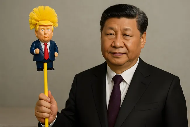 Humorvolles politisches Porträt mit Karikatur-Figur