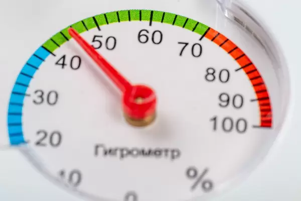 Hygrometer zum messen der Feuchtigkeit in der Nahaufnahme