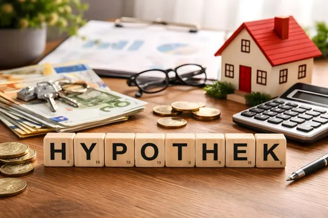Hypothek und Finanzen - Immobilienkredit-Konzept