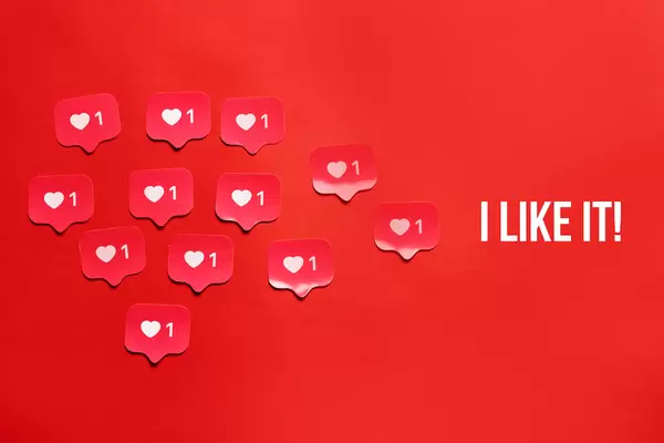 I like it text and instagram likes on red