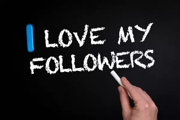 I love my followers text on blackboard