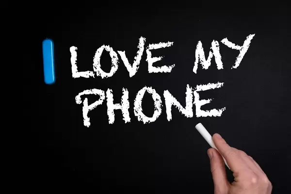 I love my phone text on blackboard