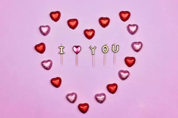 I love you - placed in sweet candy heart shape