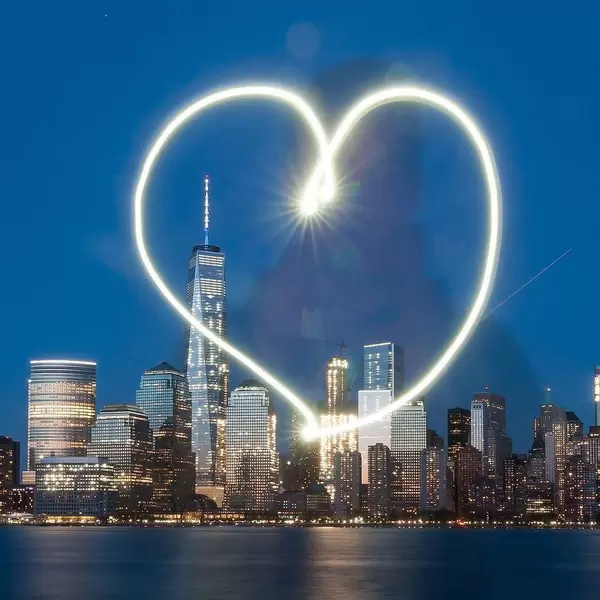 I ❤️ NY & my Puppi. #? # #? #worldtradecenter #newyork #bluehour #travelphotography #happy