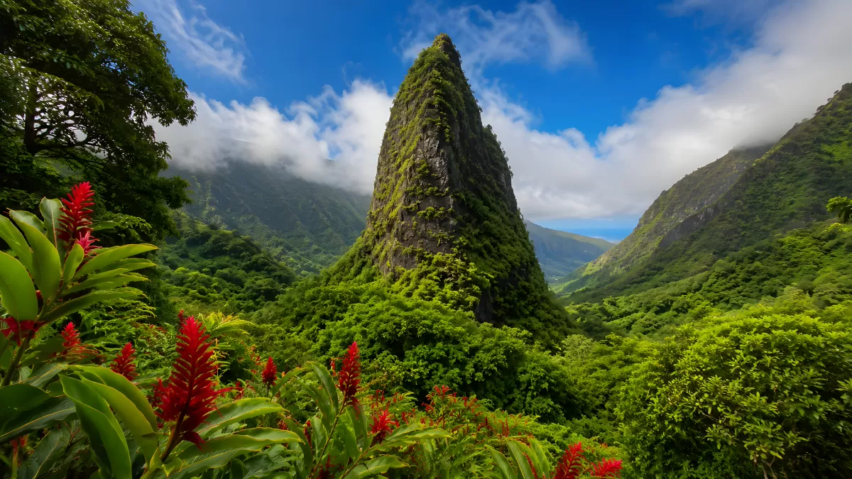 Iao Needle im grünen Tal von Maui, Hawaii
