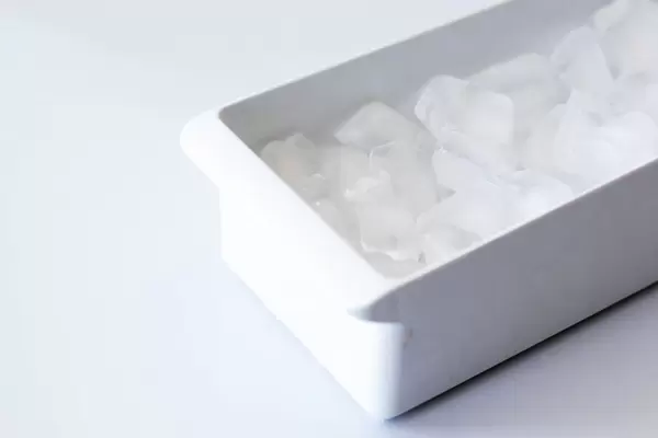 Ice in a White Container