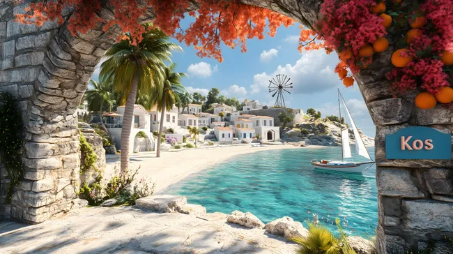 Idyllische Mittelmeerküste auf der Griechischen Insel Kos