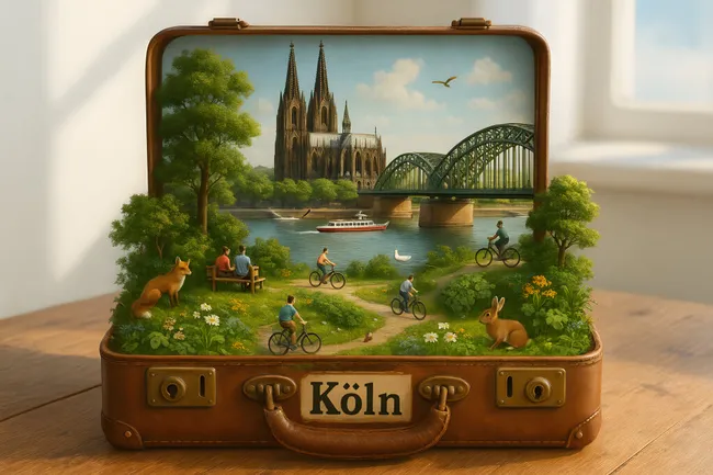 Idyllische Reise durch Köln mit Kathedrale und Hohenzollernbrücke