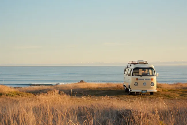Idyllisches Campervan-Abenteuer am Meer