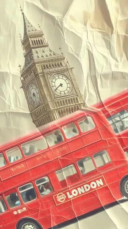 Ikonisches Londoner Wahrzeichen und Doppeldeckerbus