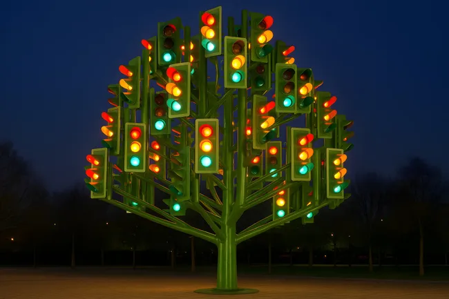 Illuminierter Lichterwald - Faszinierende Nachtaufnahme