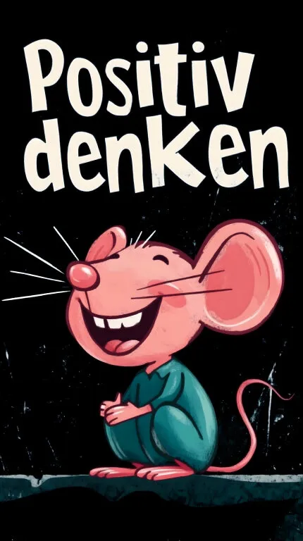 Illustration mit motivierendem Zitat 'Positiv denken'