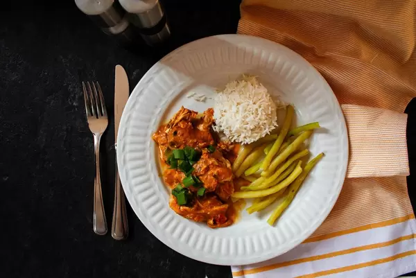 indian chicken in a white plate