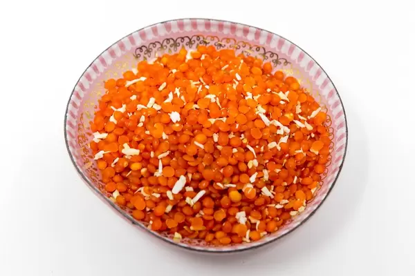 Indian mixture with coconut-dahl-lentils by Davert, for side dishes and vegan Asian soup dishes