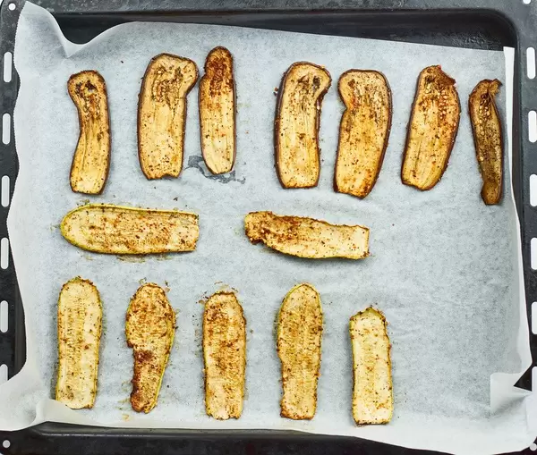 Indian Spiced Roasted Eggplant, also known as Baingan Bhaja