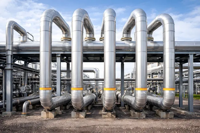 Industrielle Rohrleitungsanlage für Gasförderung