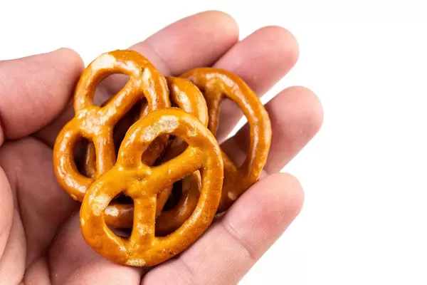 Industry Snacks Pretzels in the hand