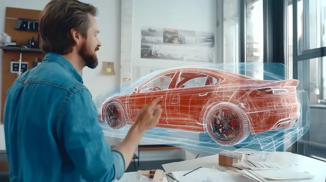 Ingenieur entwirft Konzeptfahrzeug mit 3D-Hologramm