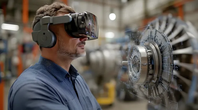 Ingenieur testet VR-Brille bei Windturbinenentwicklung