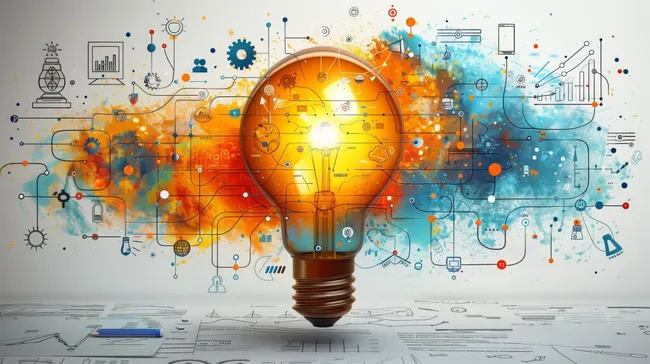 Innovationsgeladene Glühbirne - Kreativität und Ideenfindung